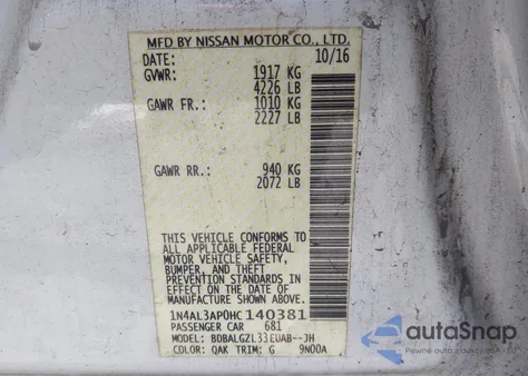2017 Nissan Altima 2.5 S from USA, damaged, VIN 1N4AL3AP0HC140381